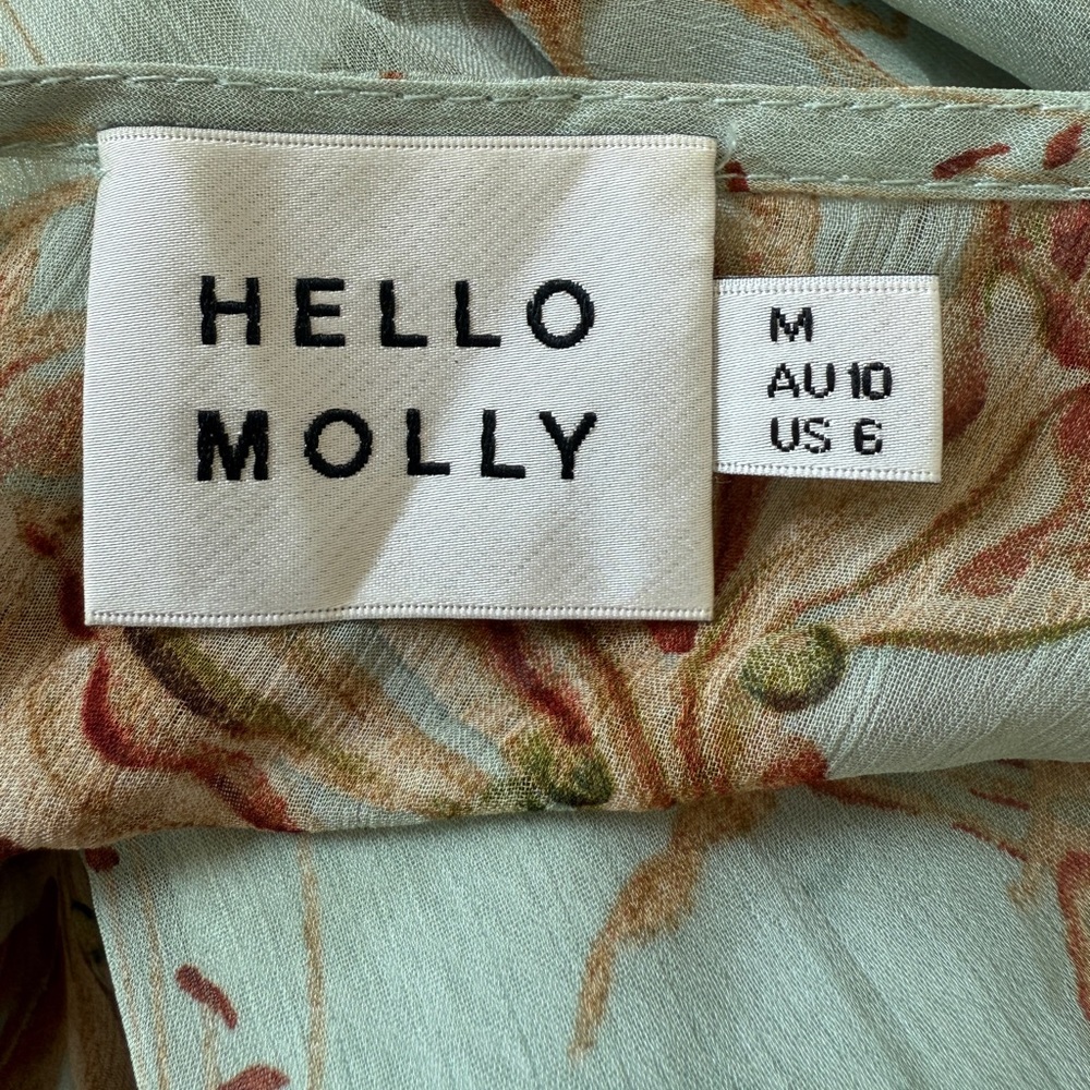 Hello Molly Soft Green Dress with Tan Accents